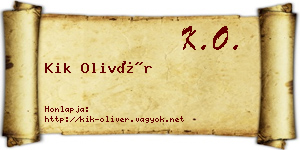 Kik Olivér névjegykártya